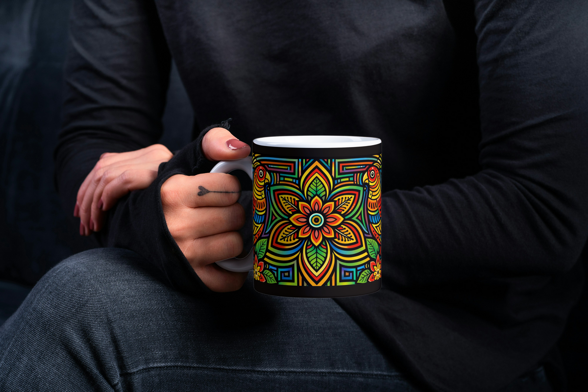 Taza - Mola de flor en el centro